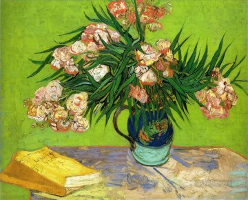 Adelfas y Libros Vincent van Gogh Impresionismo Flores Pinturas al óleo